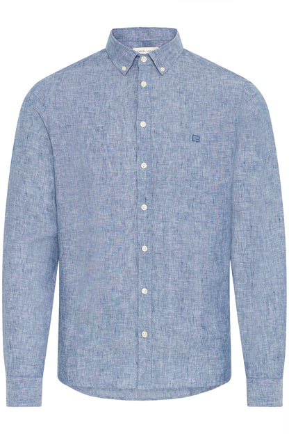 CFANTON Linen Long Sleeve Shirt - Sky Blue