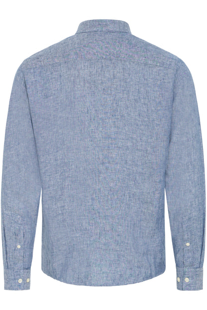 CFANTON Linen Long Sleeve Shirt - Sky Blue