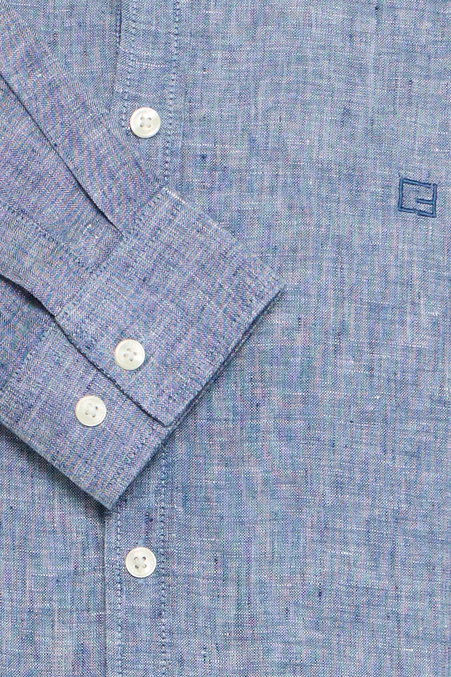 CFANTON Linen Long Sleeve Shirt - Sky Blue