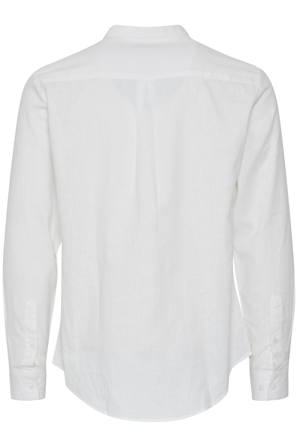 CFANTON Grandad Collar Linen Mix Shirt - White