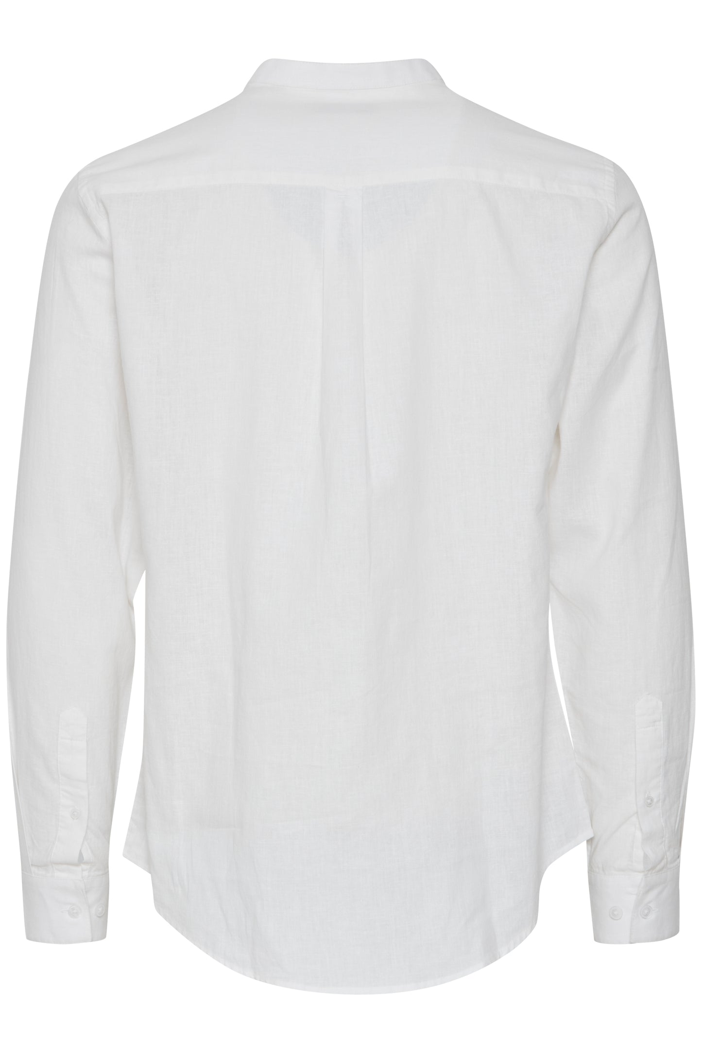 CFANTON Grandad Collar Linen Mix Shirt - White