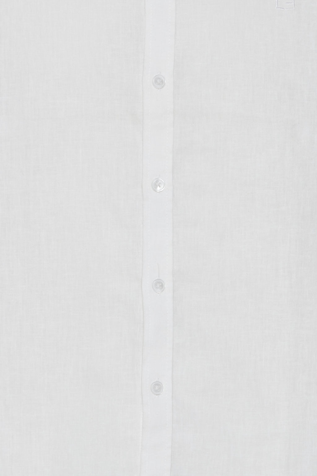 CFANTON Grandad Collar Linen Mix Shirt - White