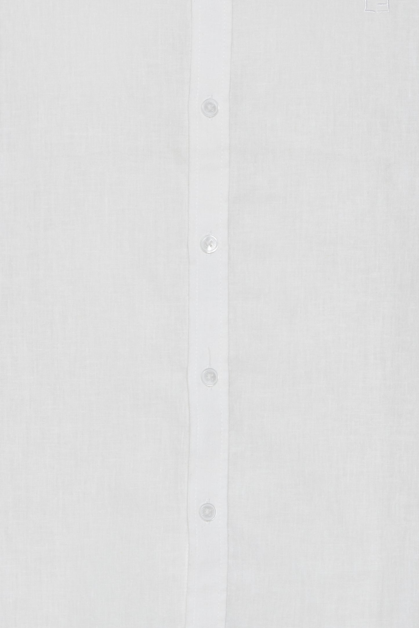 CFANTON Grandad Collar Linen Mix Shirt - White