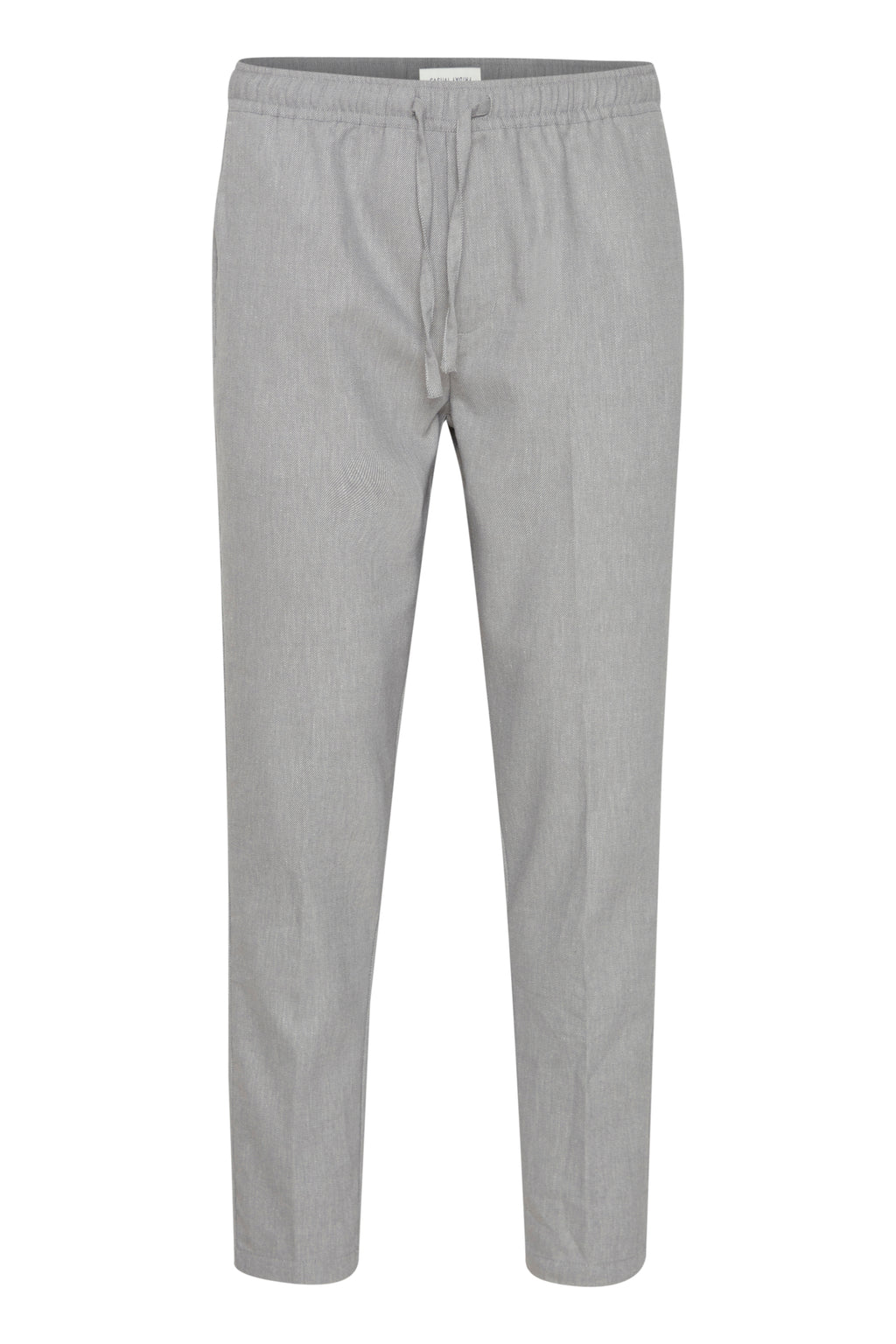 Lightweight Linen Blend Casual Trousers - Pale Grey