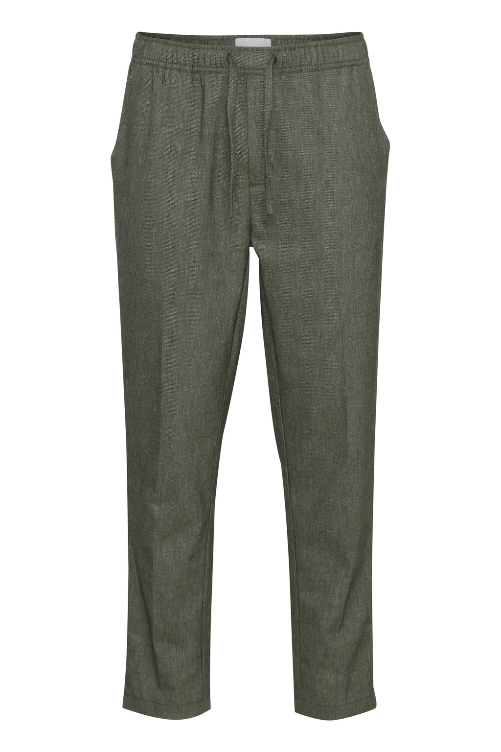 Lightweight Linen Blend Casual Trousers - Navy Melange