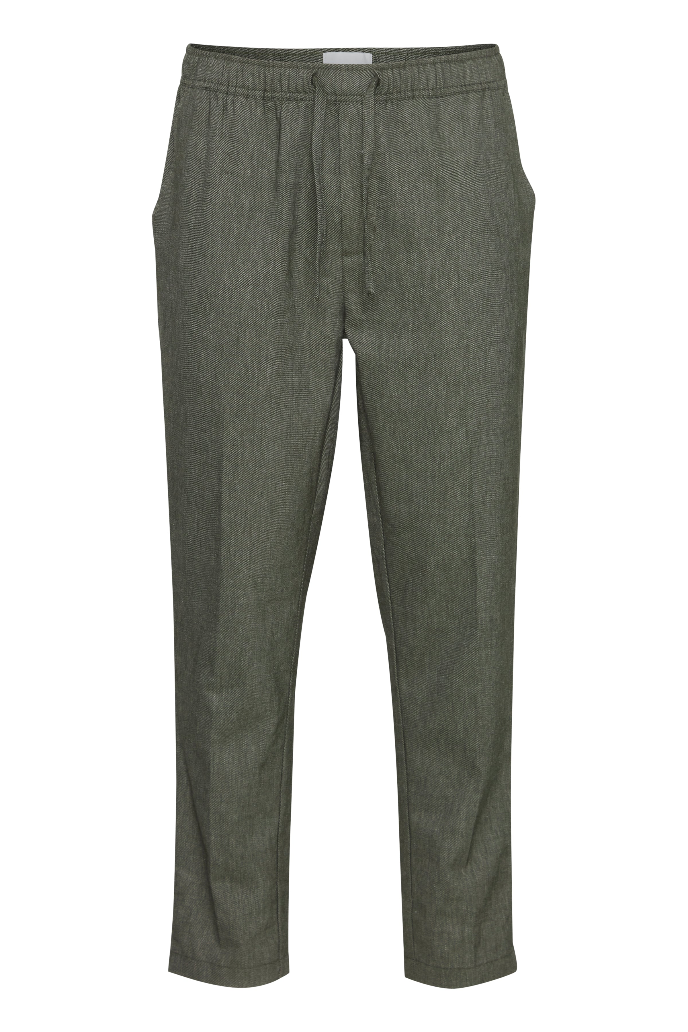 Lightweight Linen Blend Casual Trousers - Navy Melange