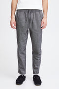 Lightweight Linen Blend Casual Trousers - Navy Melange