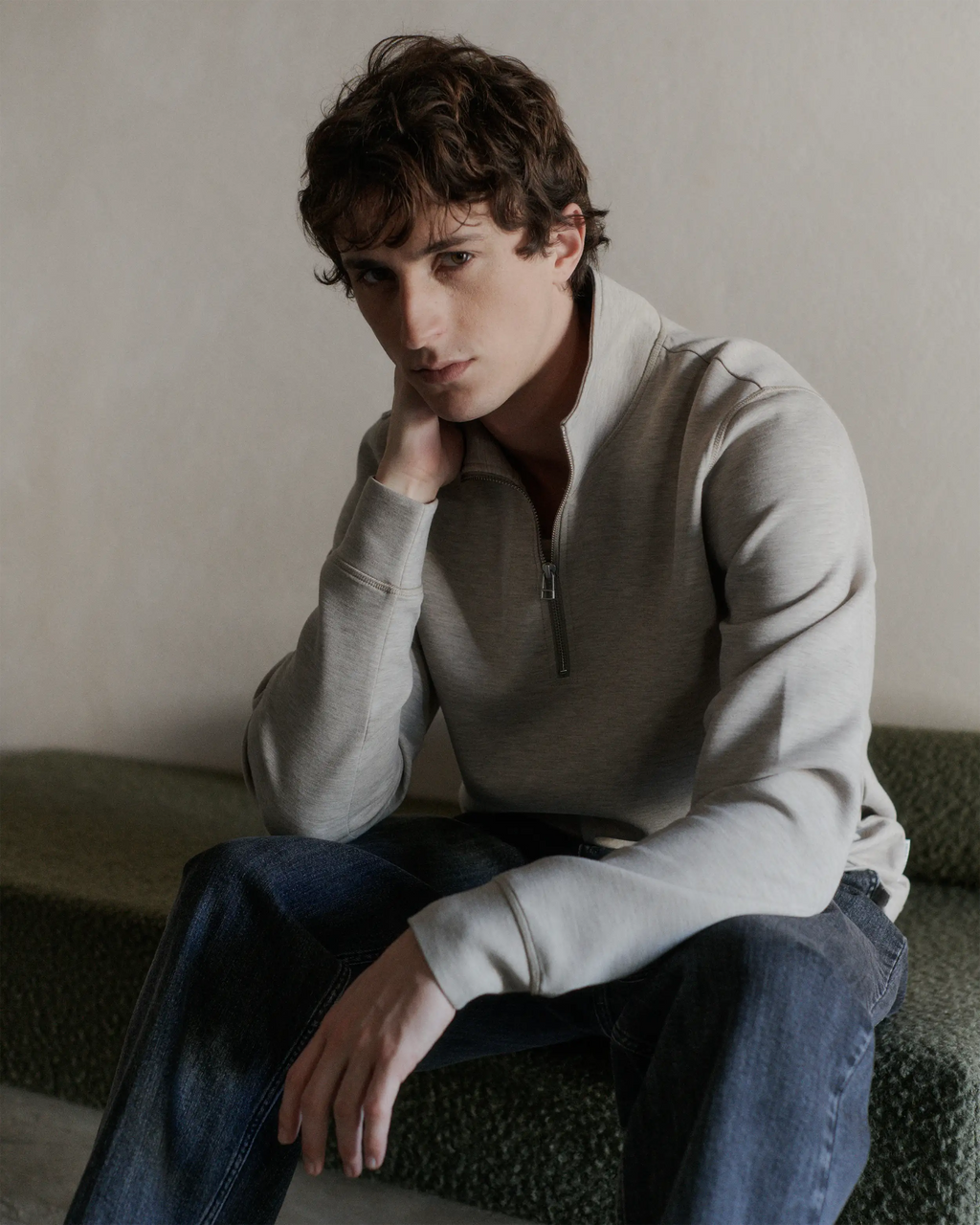 Quarter-Zip Sweatshirt – Dark Olive