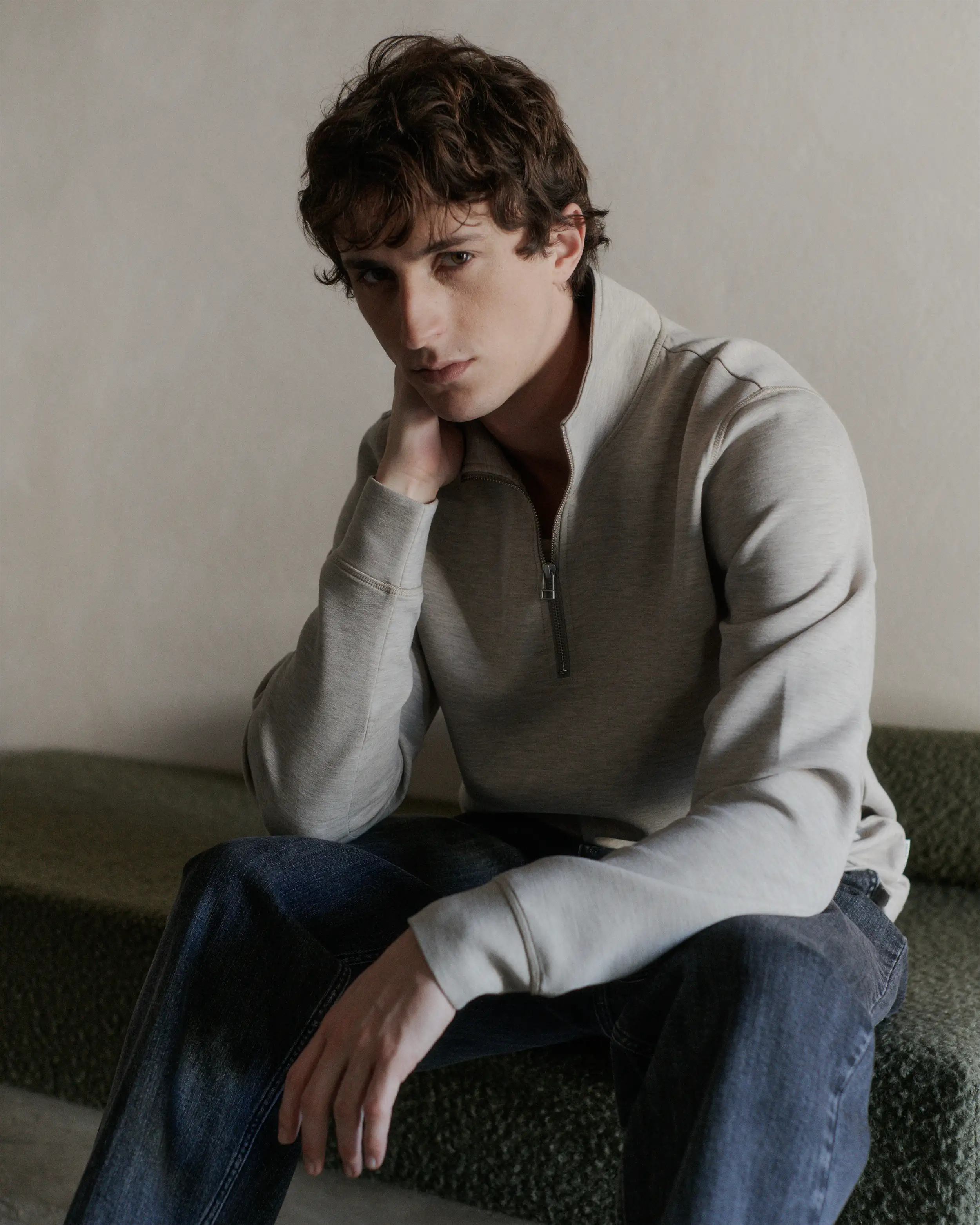 Quarter-Zip Sweatshirt – Dark Olive