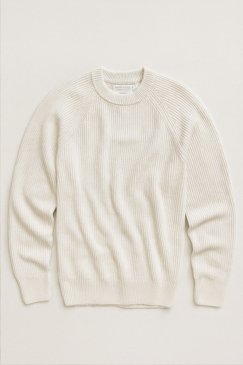 Classic Fine Cable Knit Cotton Jumper - Ecru