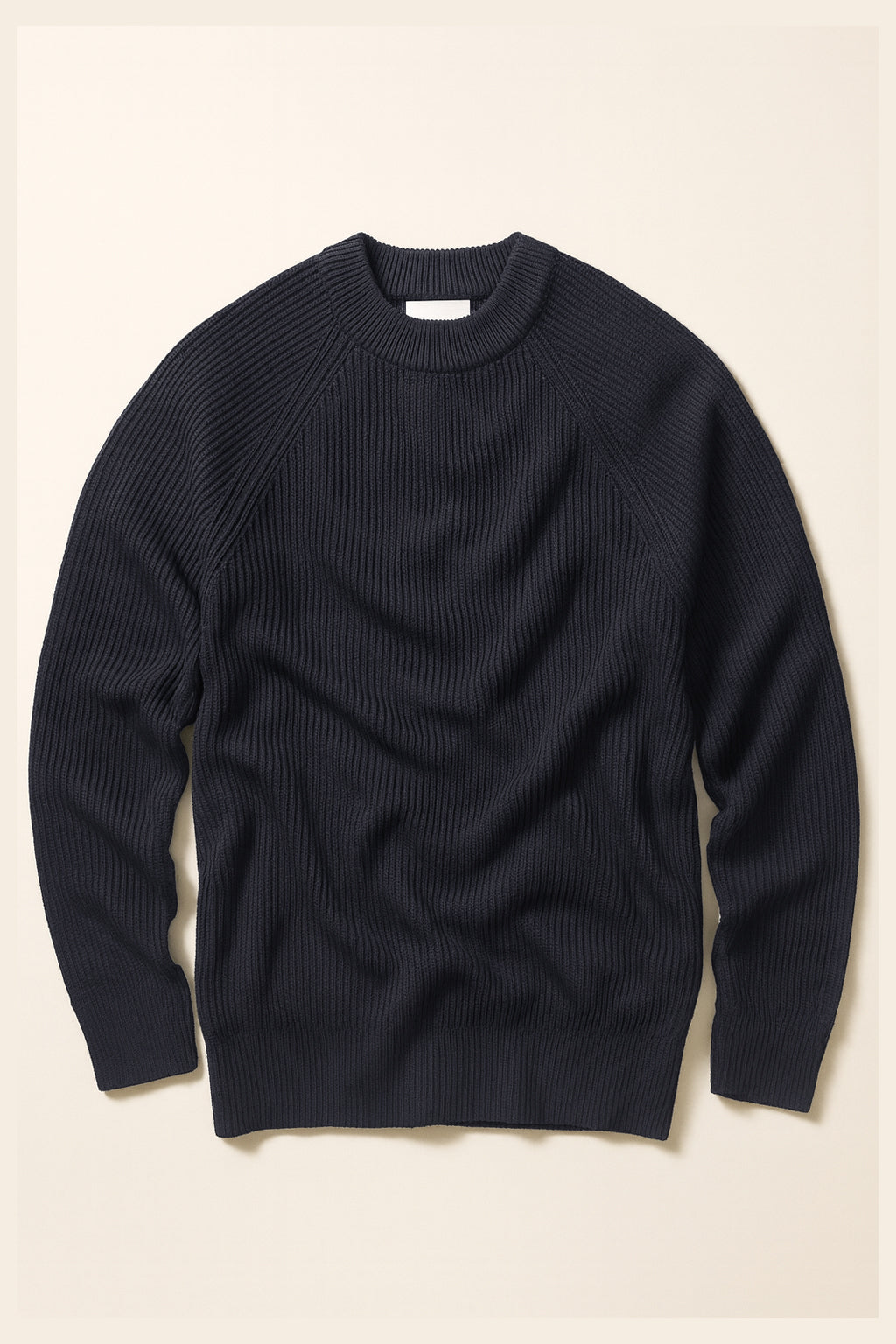 Classic Fine Cable Knit Cotton Jumper - Dark Navy
