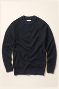 Classic Fine Cable Knit Cotton Jumper - Dark Navy