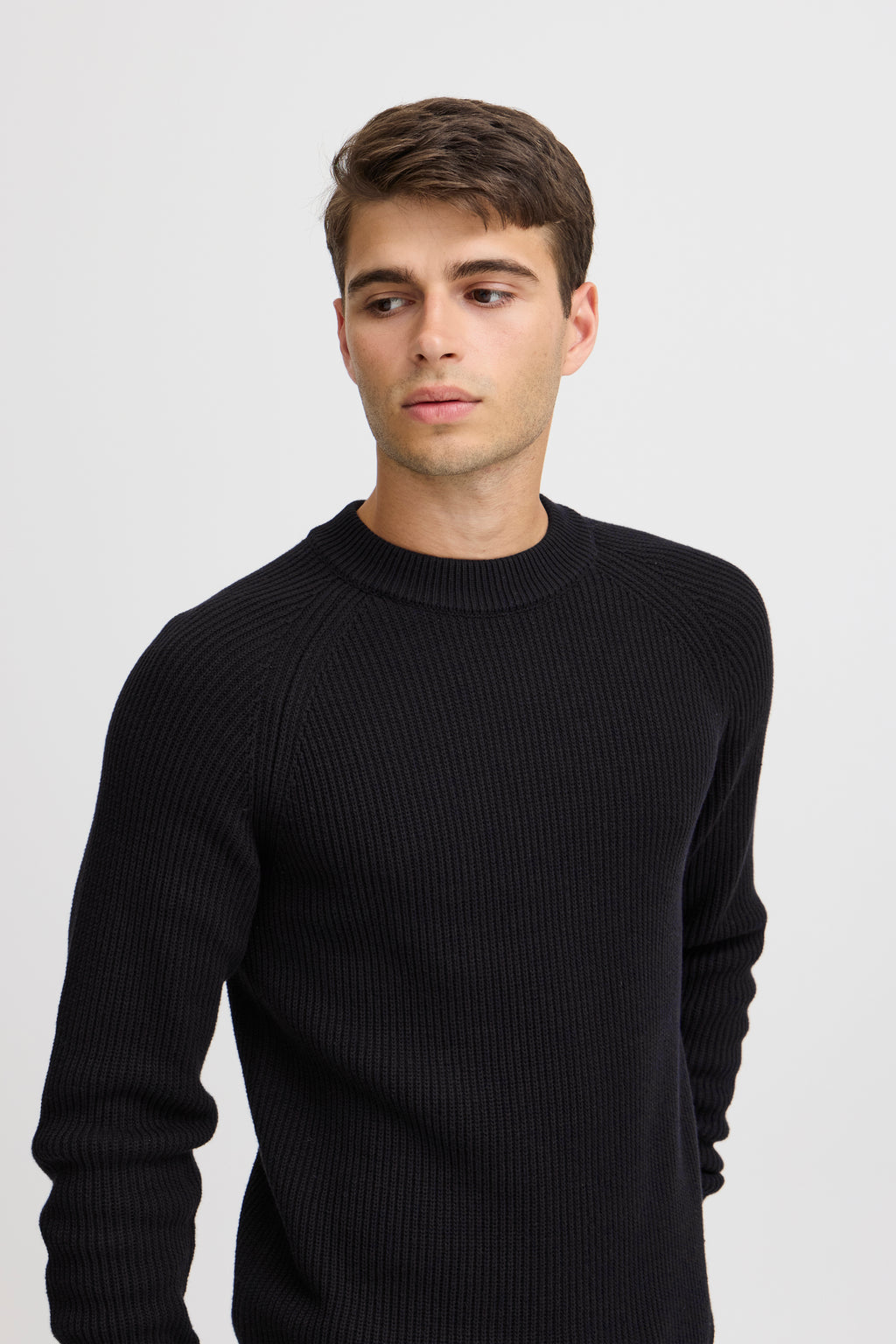 Classic Fine Cable Knit Cotton Jumper - Dark Navy