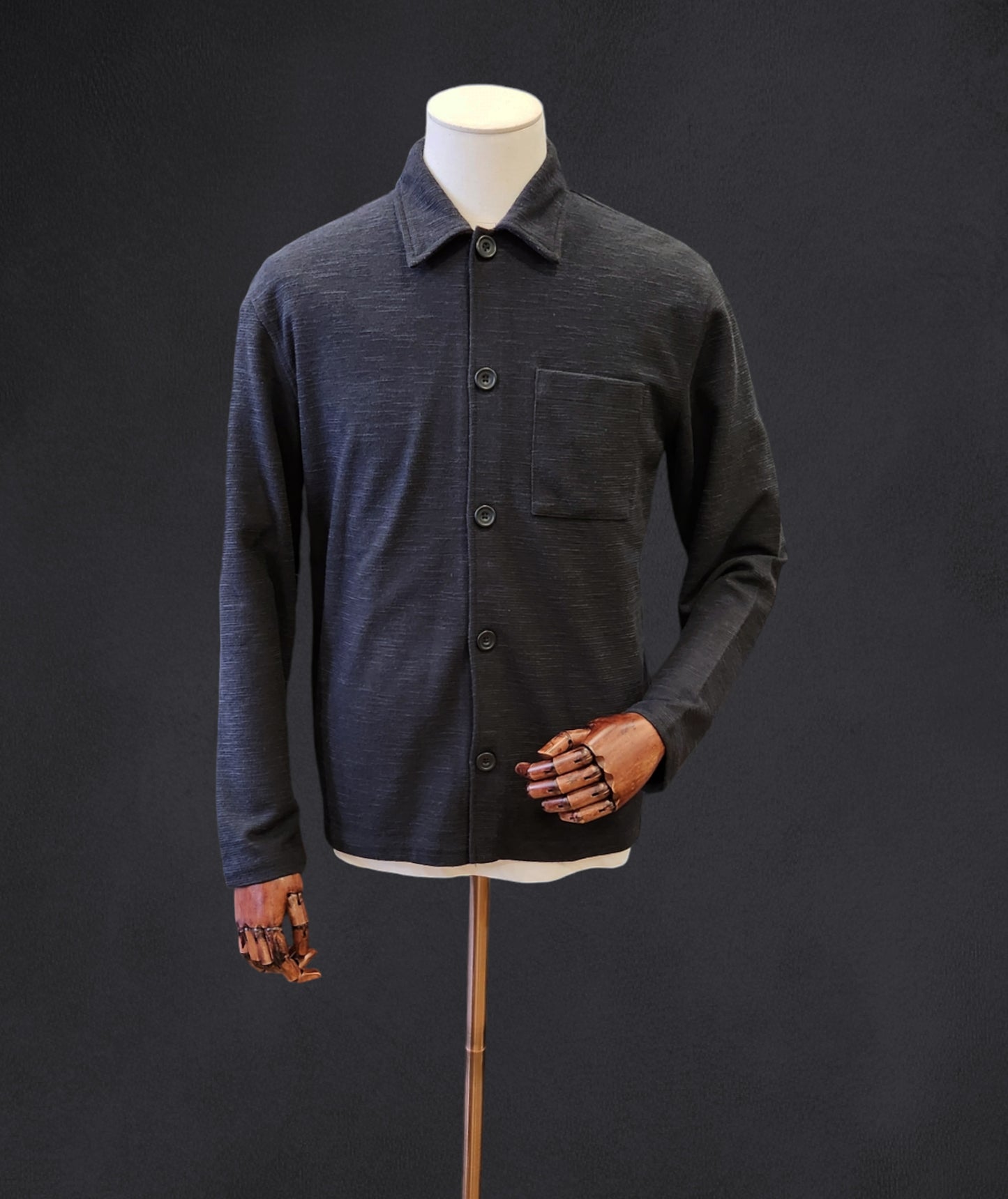 Warm-Handle Cotton Blend Over-Shirt - Charcoal