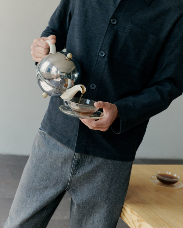 Warm-Handle Cotton Blend Over-Shirt - Charcoal