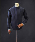 Wool-Rich Cable-Knit Sweater - Navy