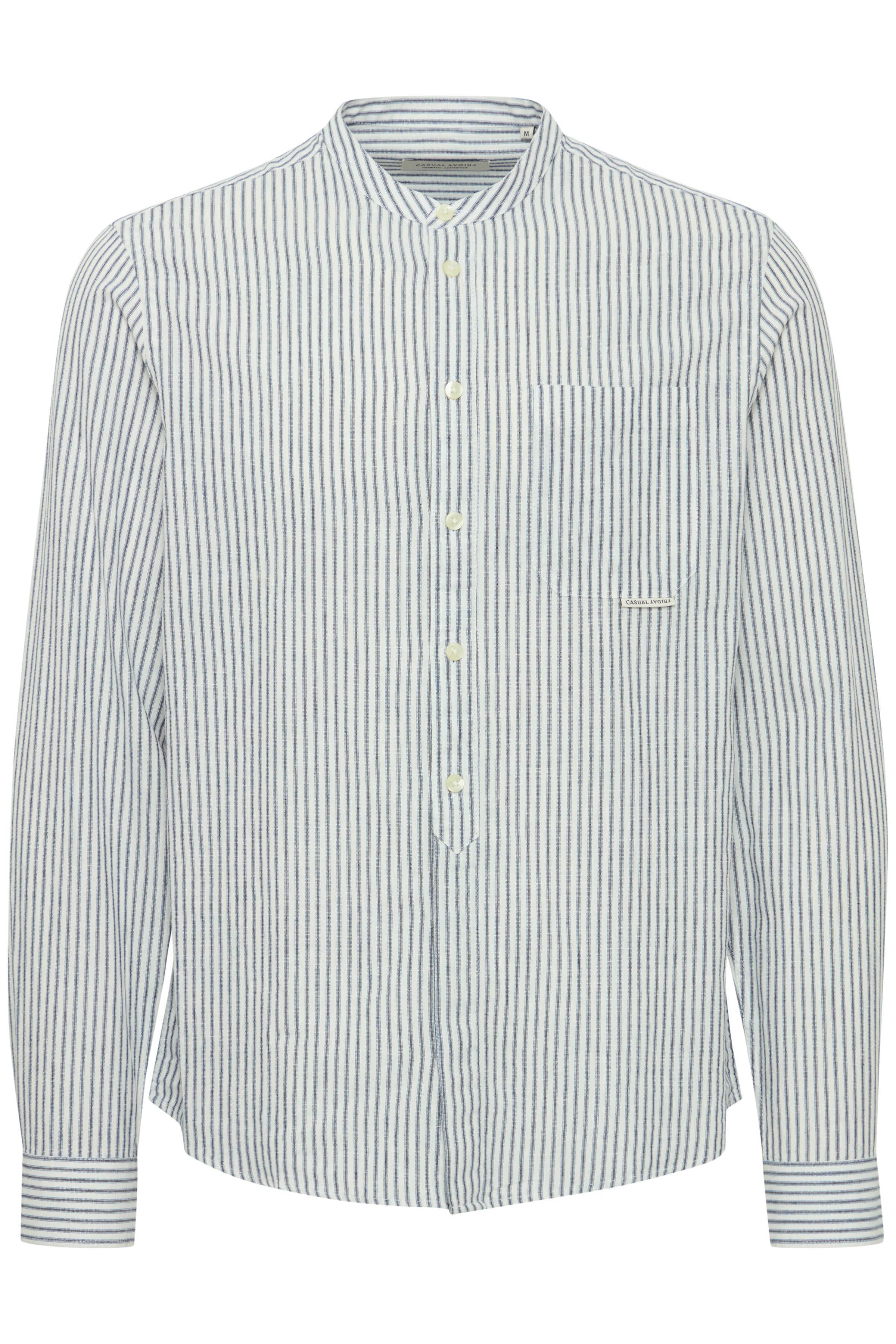 CFANDREW Striped Linen Mix Shirt - Blue