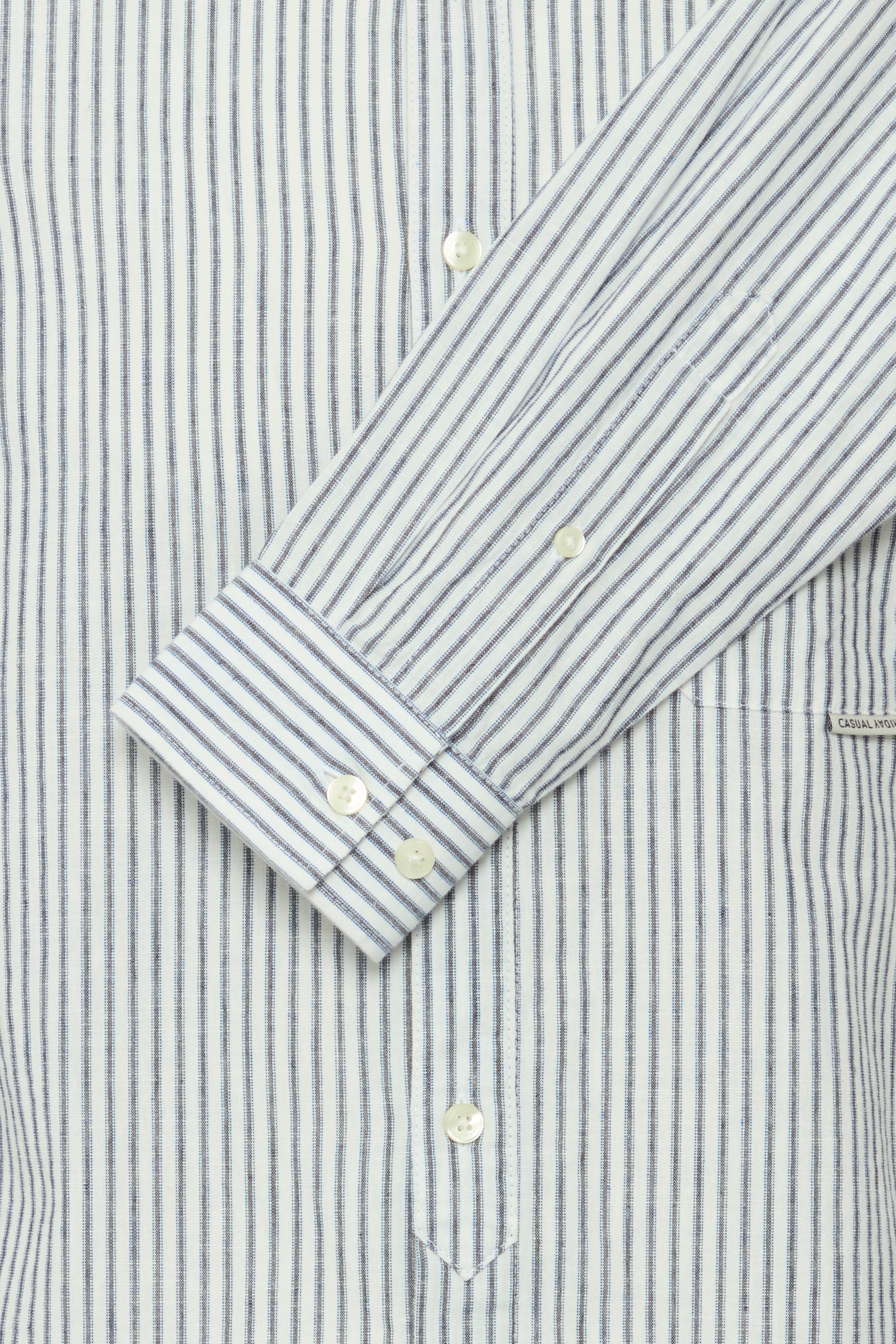 CFANDREW Striped Linen Mix Shirt - Blue