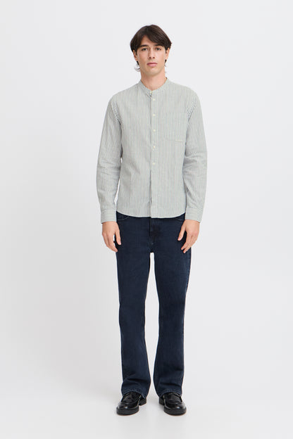 CFANDREW Striped Linen Mix Shirt - Blue