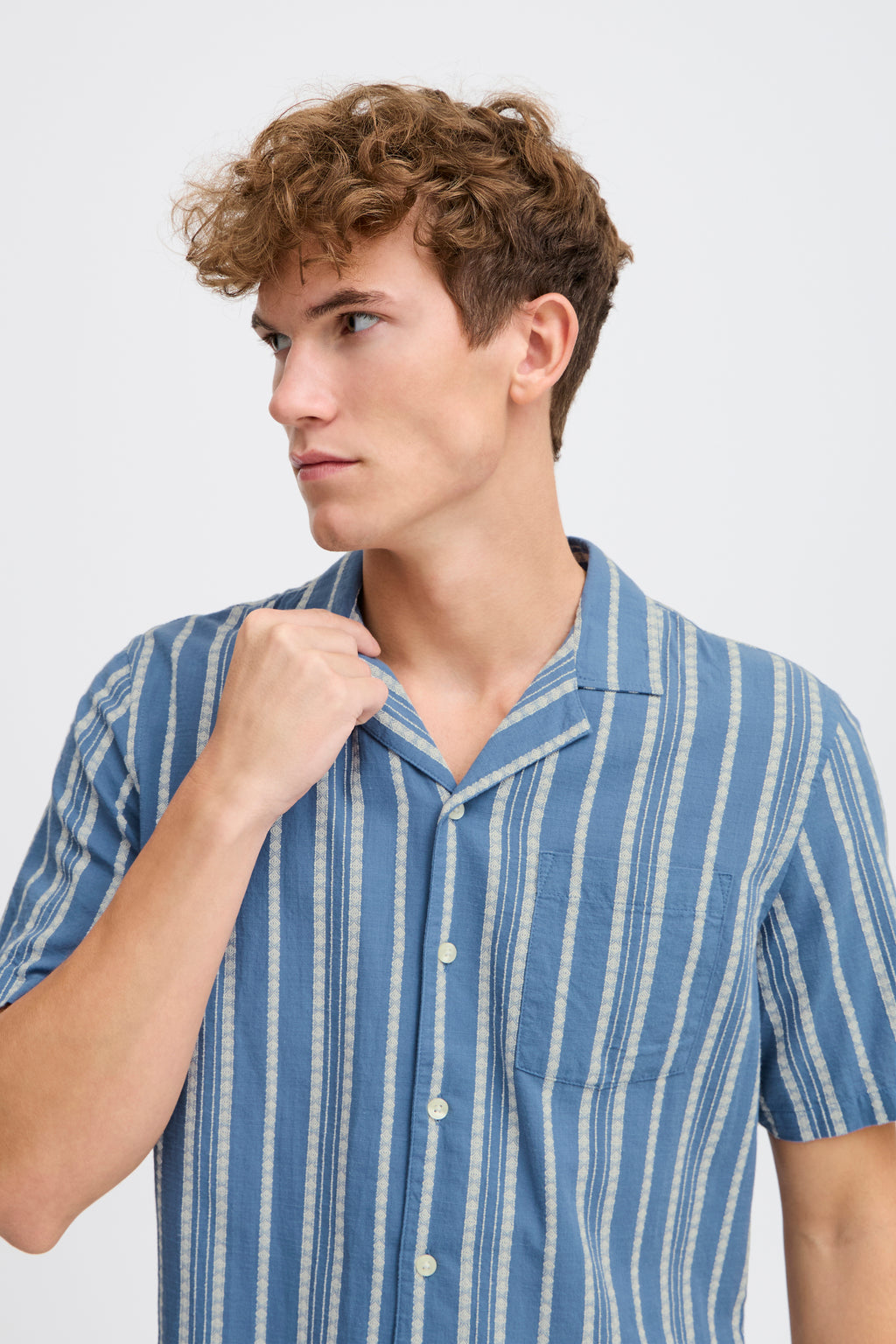 CFMILTON Short Sleeve Stripe Shirt - Blue