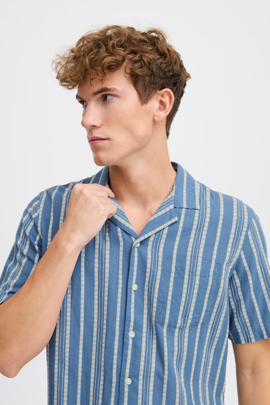 CFMILTON Short Sleeve Stripe Shirt - Blue
