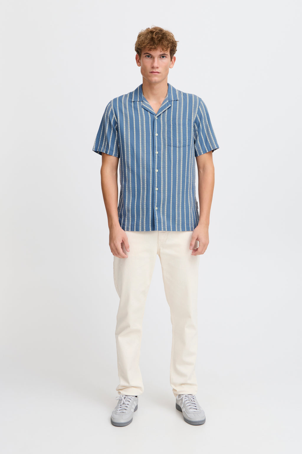 CFMILTON Short Sleeve Stripe Shirt - Blue