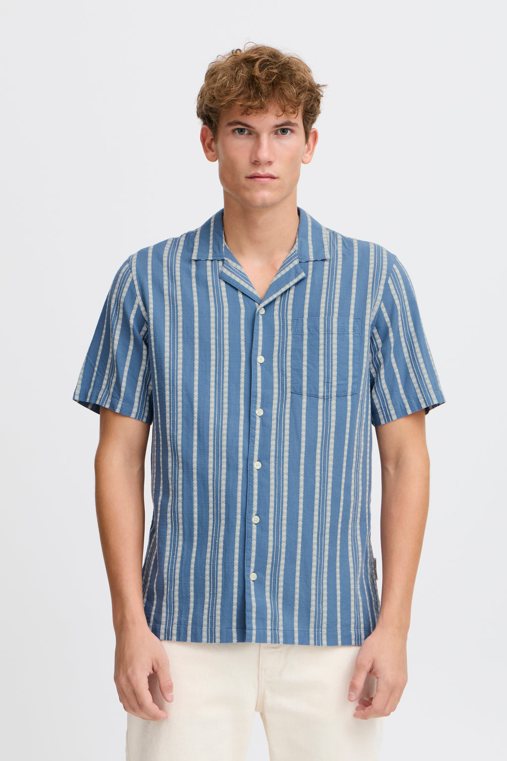 CFMILTON Short Sleeve Stripe Shirt - Blue