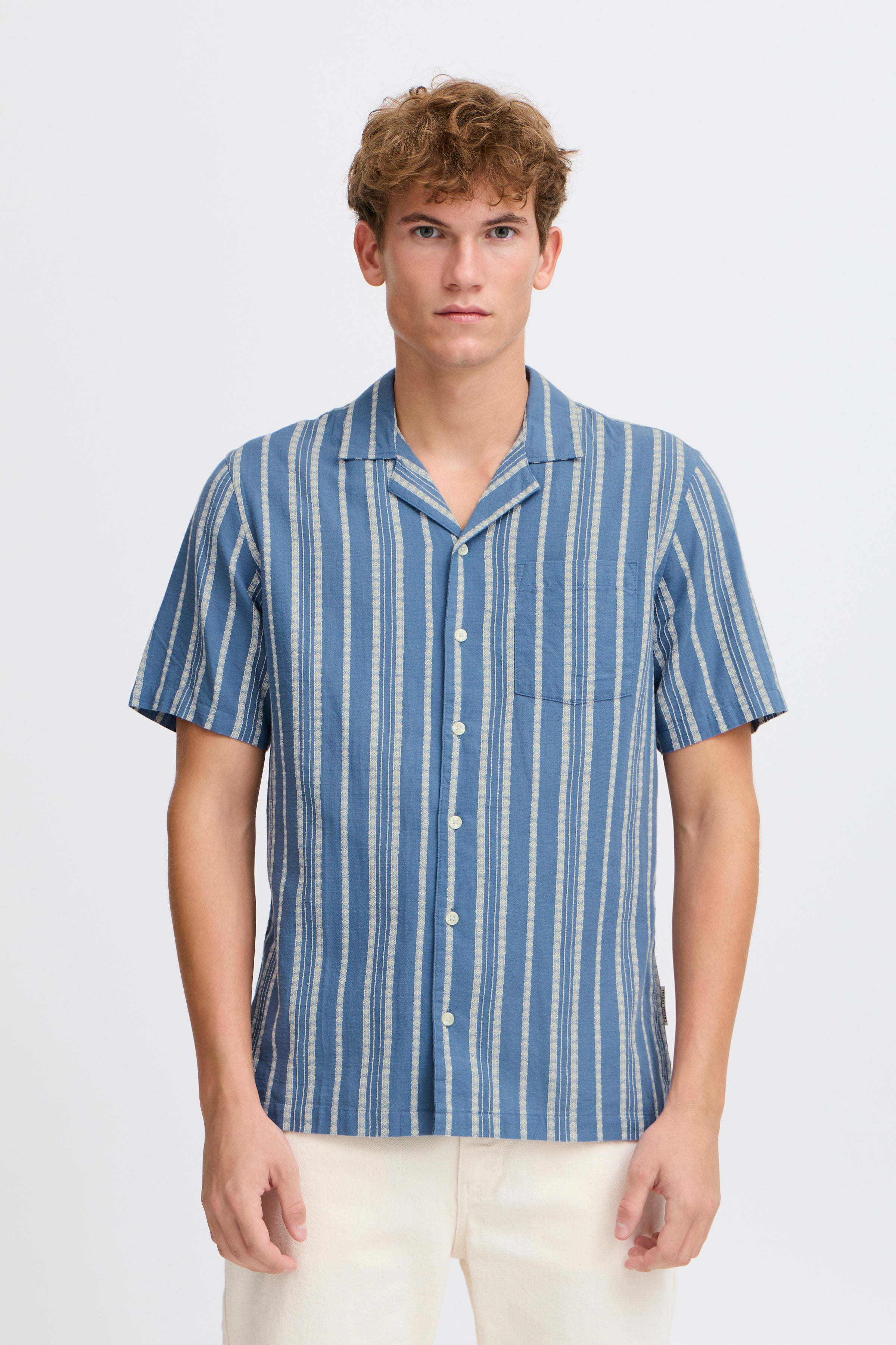 CFMILTON Short Sleeve Stripe Shirt - Blue