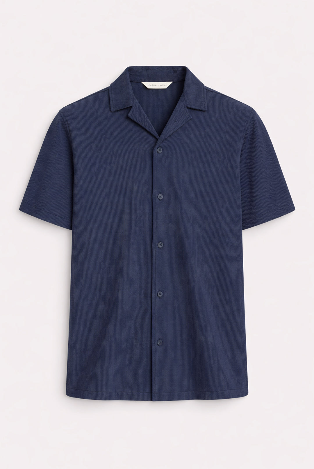 CFARCHER Knitted Stretch Co-Ord Shirt - Navy