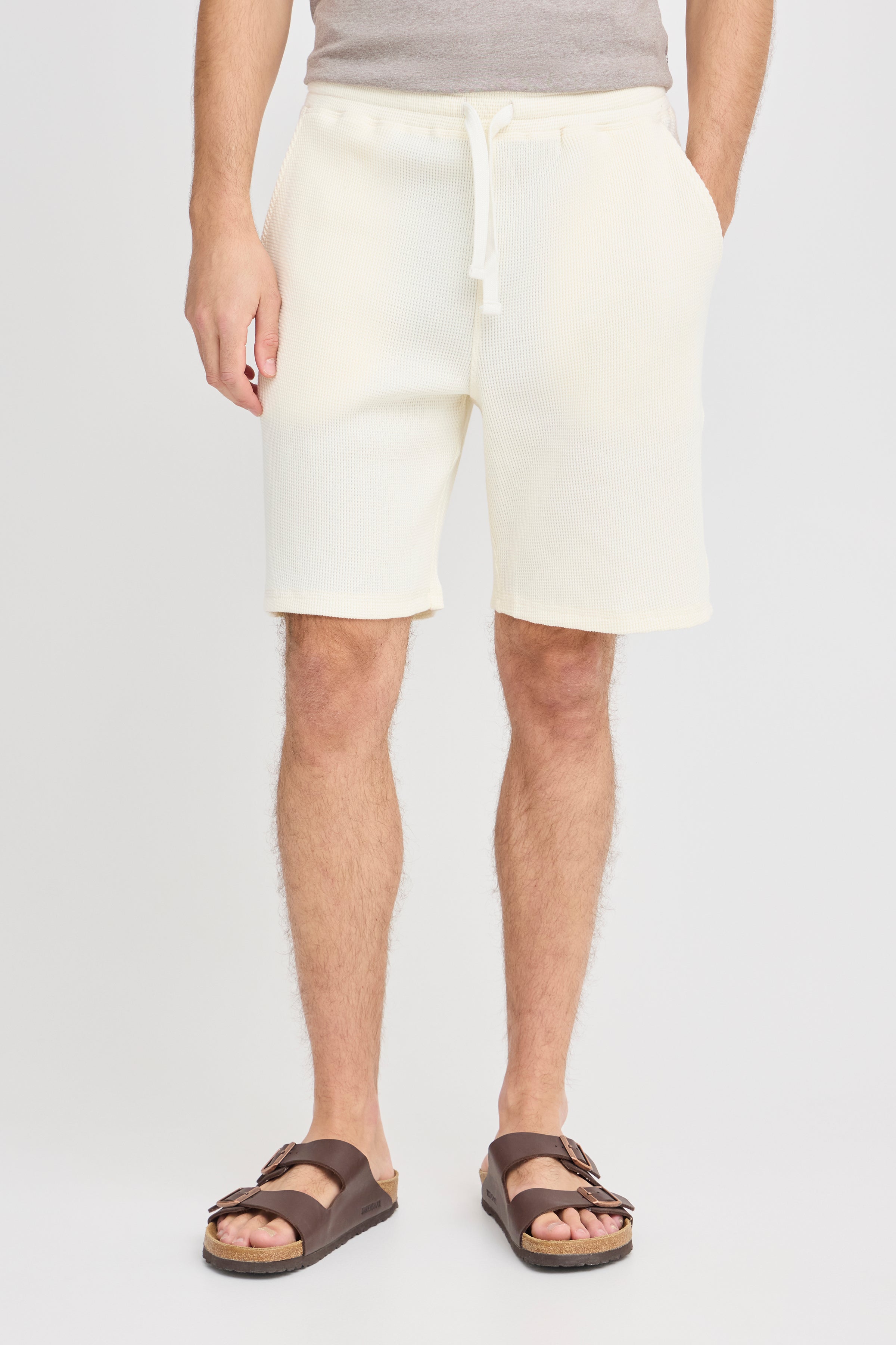 CFULFO210 Waffle Shorts - Cream