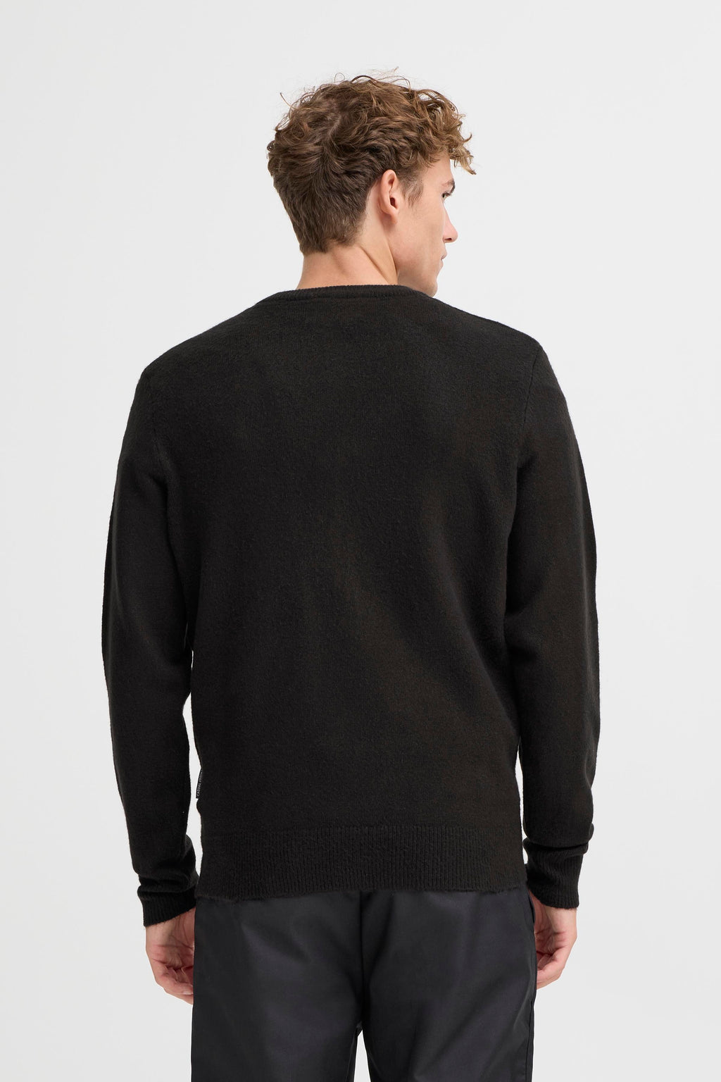 Woolen Button Cardigan - Black