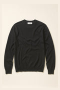 Superfine Cotton Lightweight Crewneck Jumper - Black