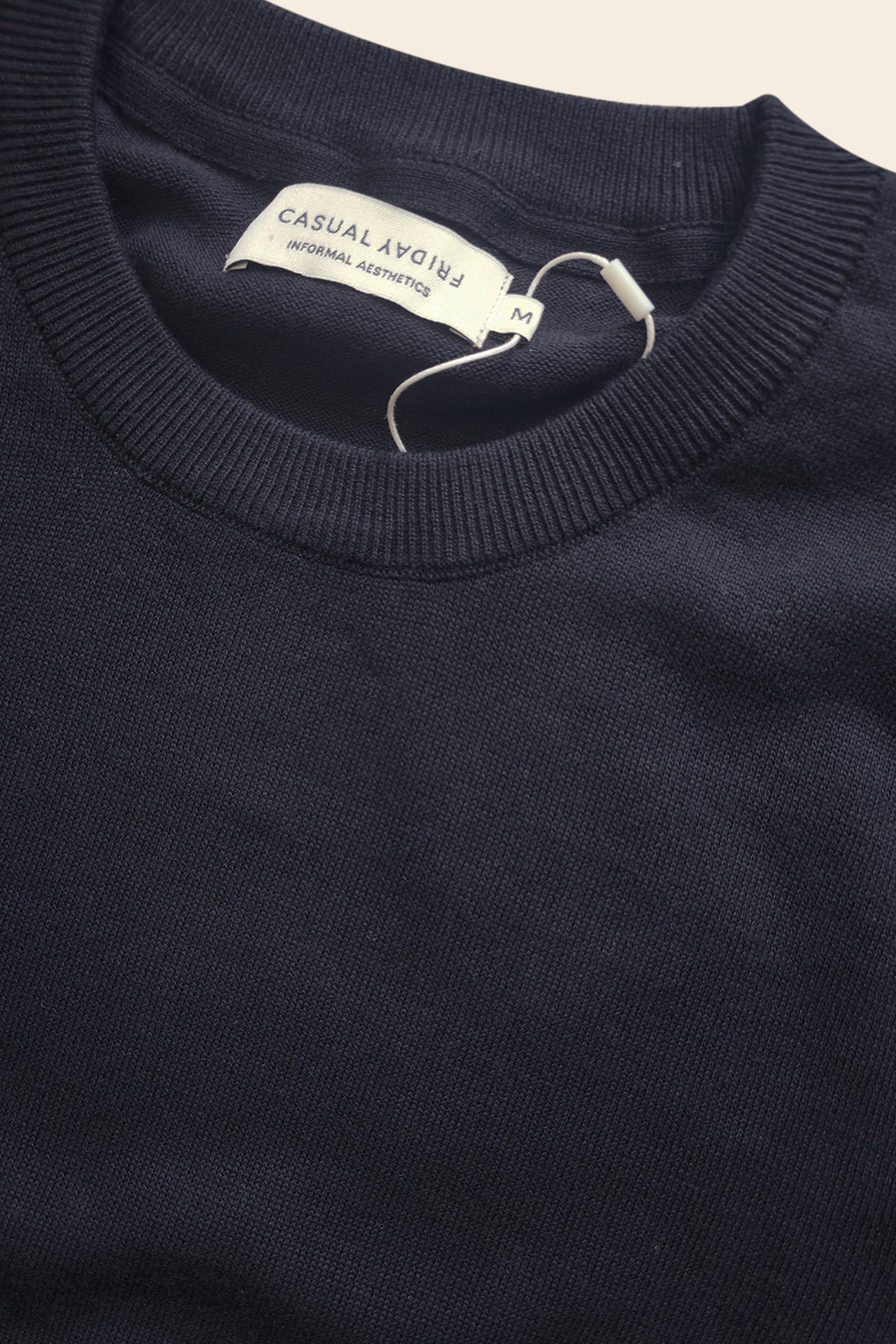 Superfine Cotton Lightweight Crewneck Jumper - Dark Navy