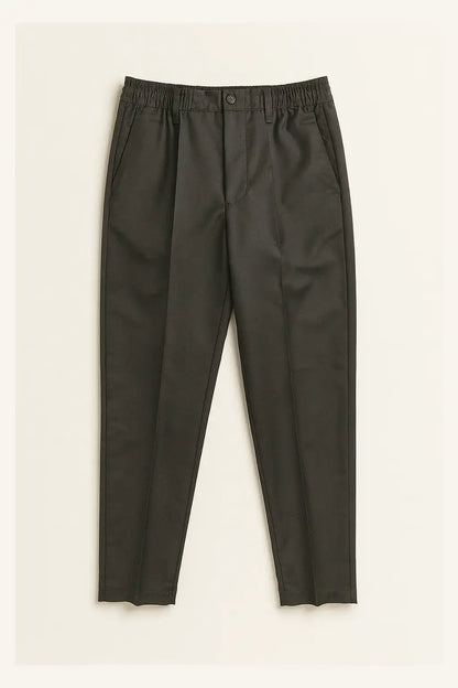 Relaxed Fit Pleated Trousers - Black
