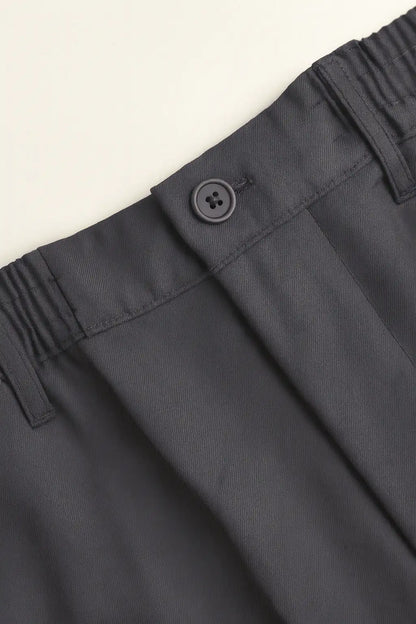 Relaxed Fit Pleated Trousers - Navy