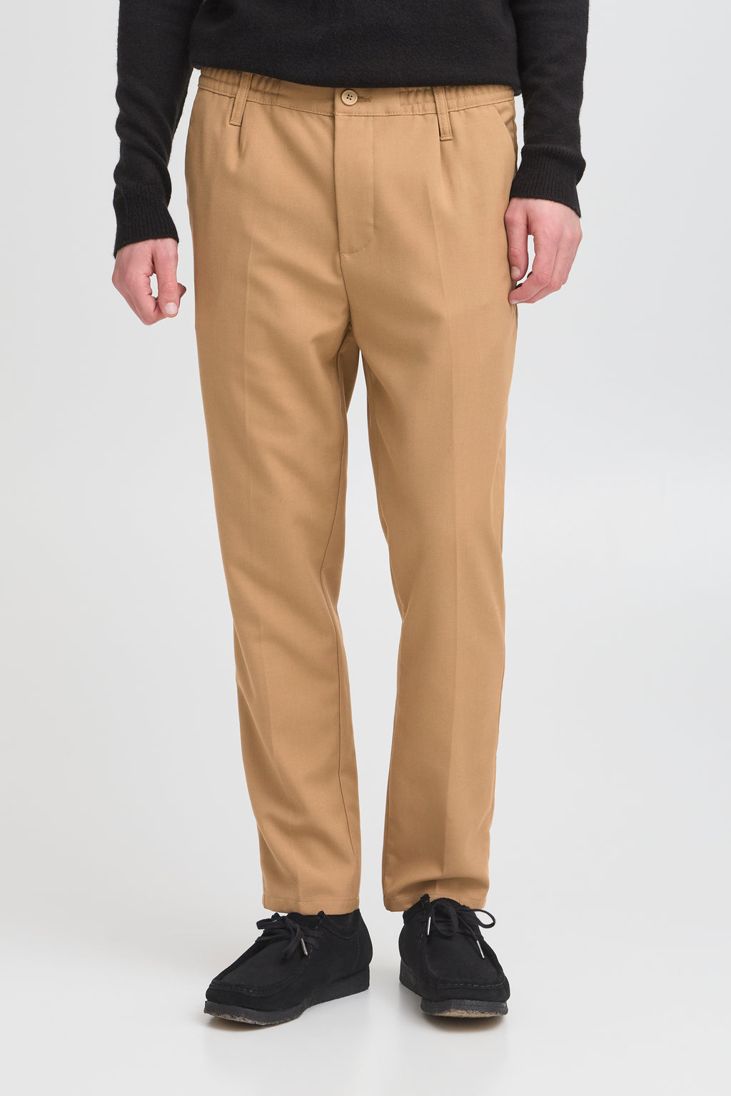 Relaxed Fit Pleated Trousers - Tan