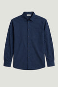 CFAABERG Cotton Basket Weave Shirt - Navy