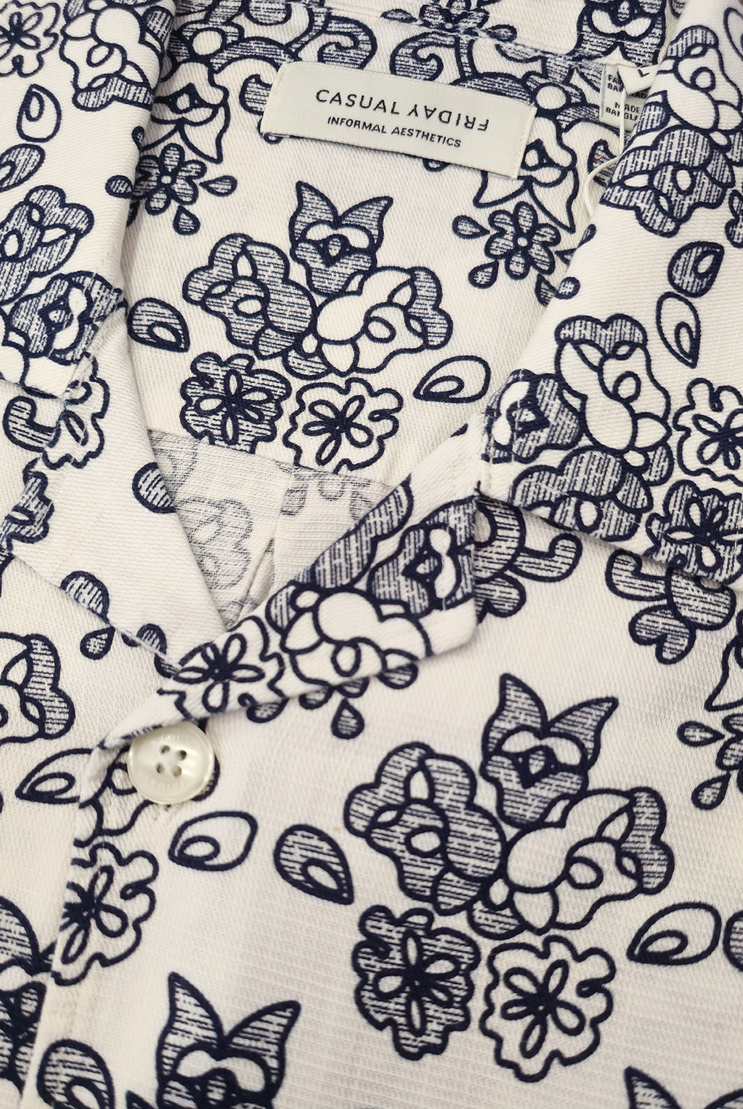 Ornamental Damask Short Sleeve Shirt - White