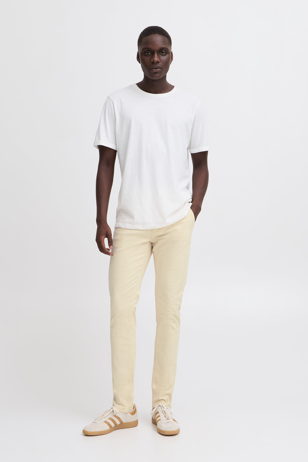 Stretch Slim Chinos - Bleached Sand