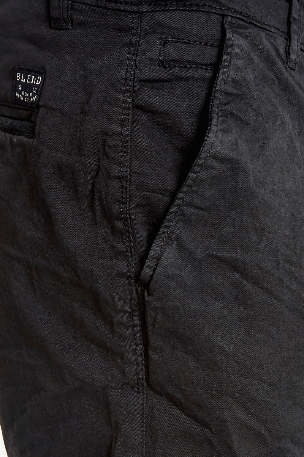 Cotton Blend Chino Shorts - Bland