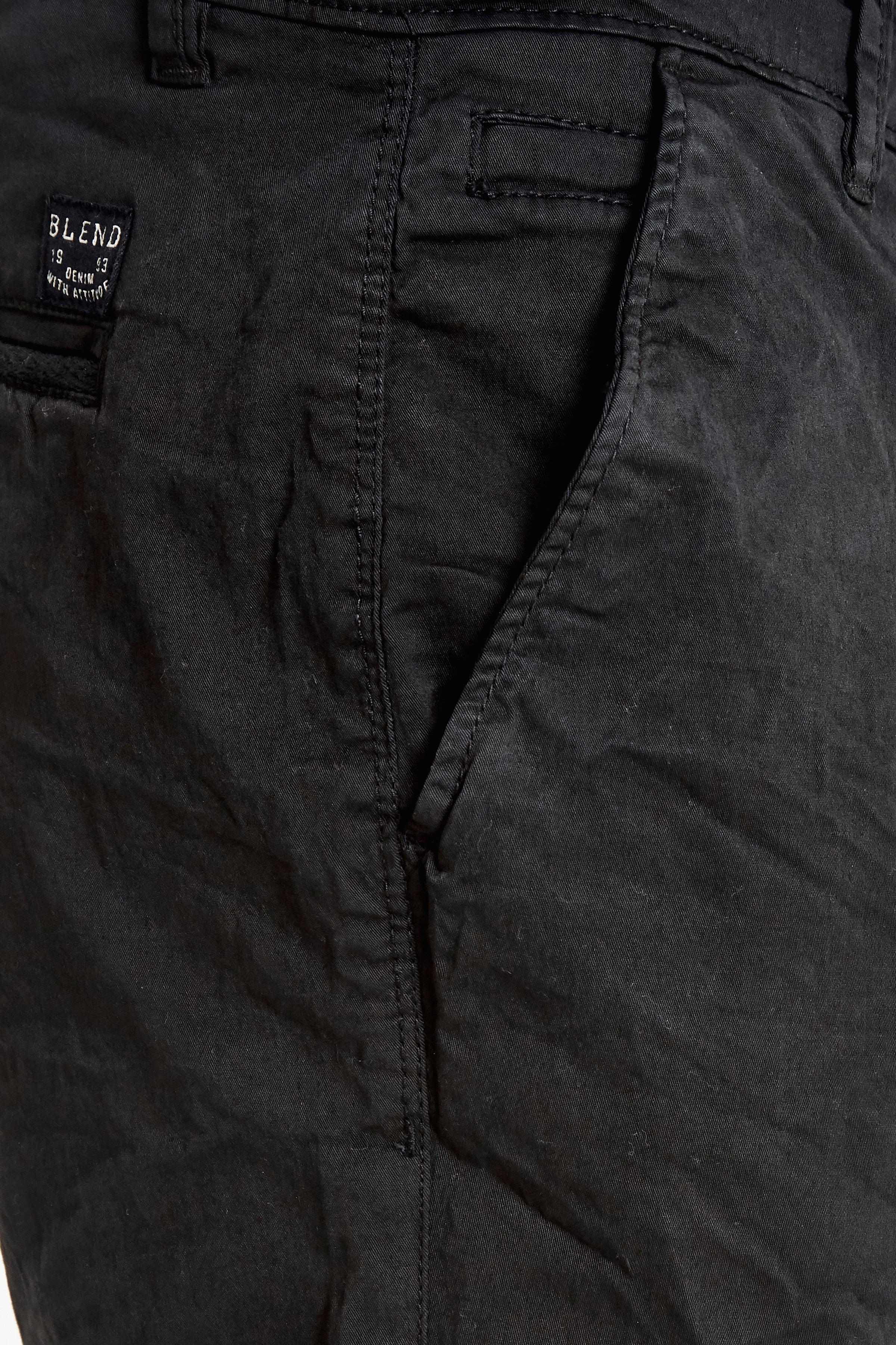 Cotton Blend Chino Shorts - Bland