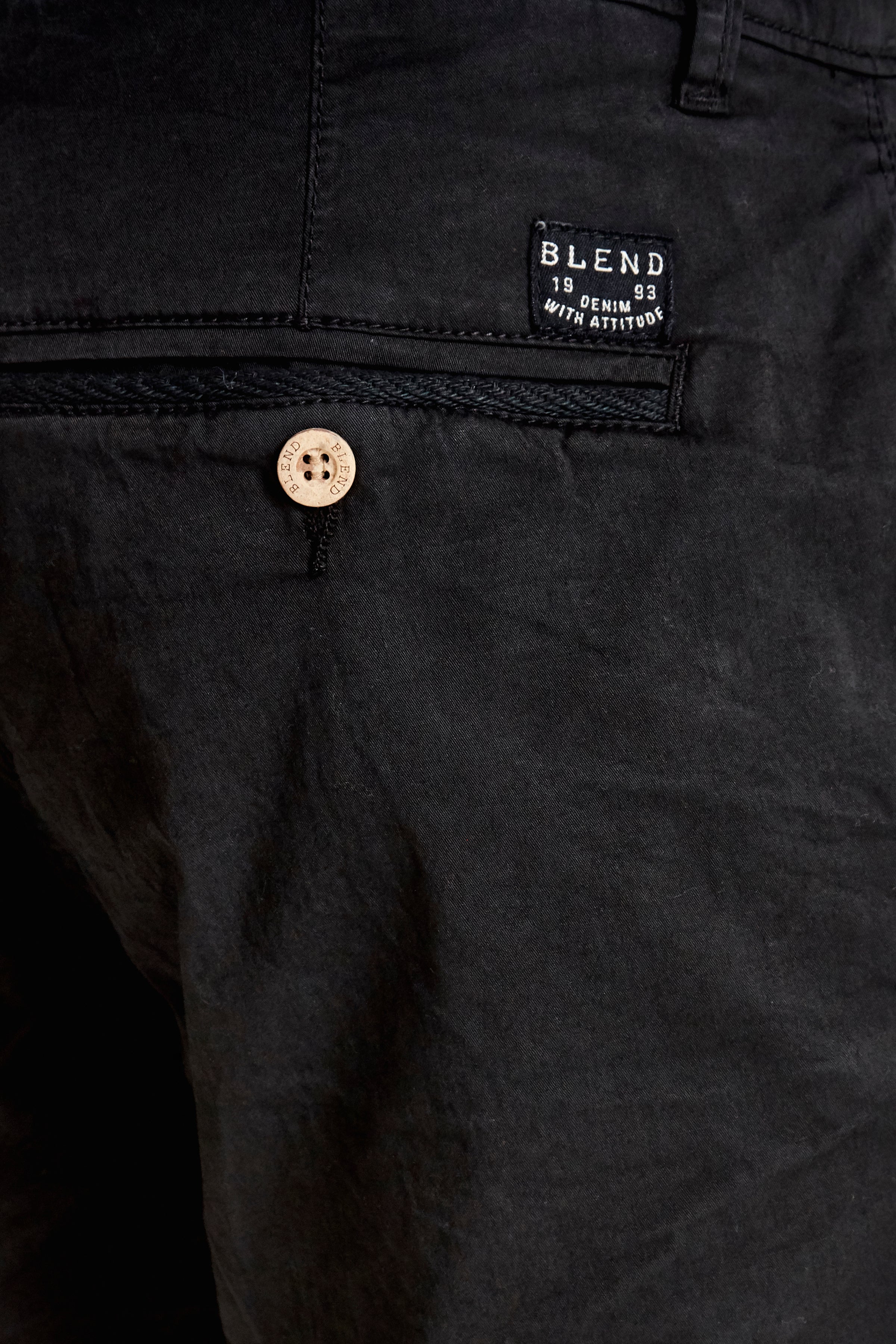 Cotton Blend Chino Shorts - Bland