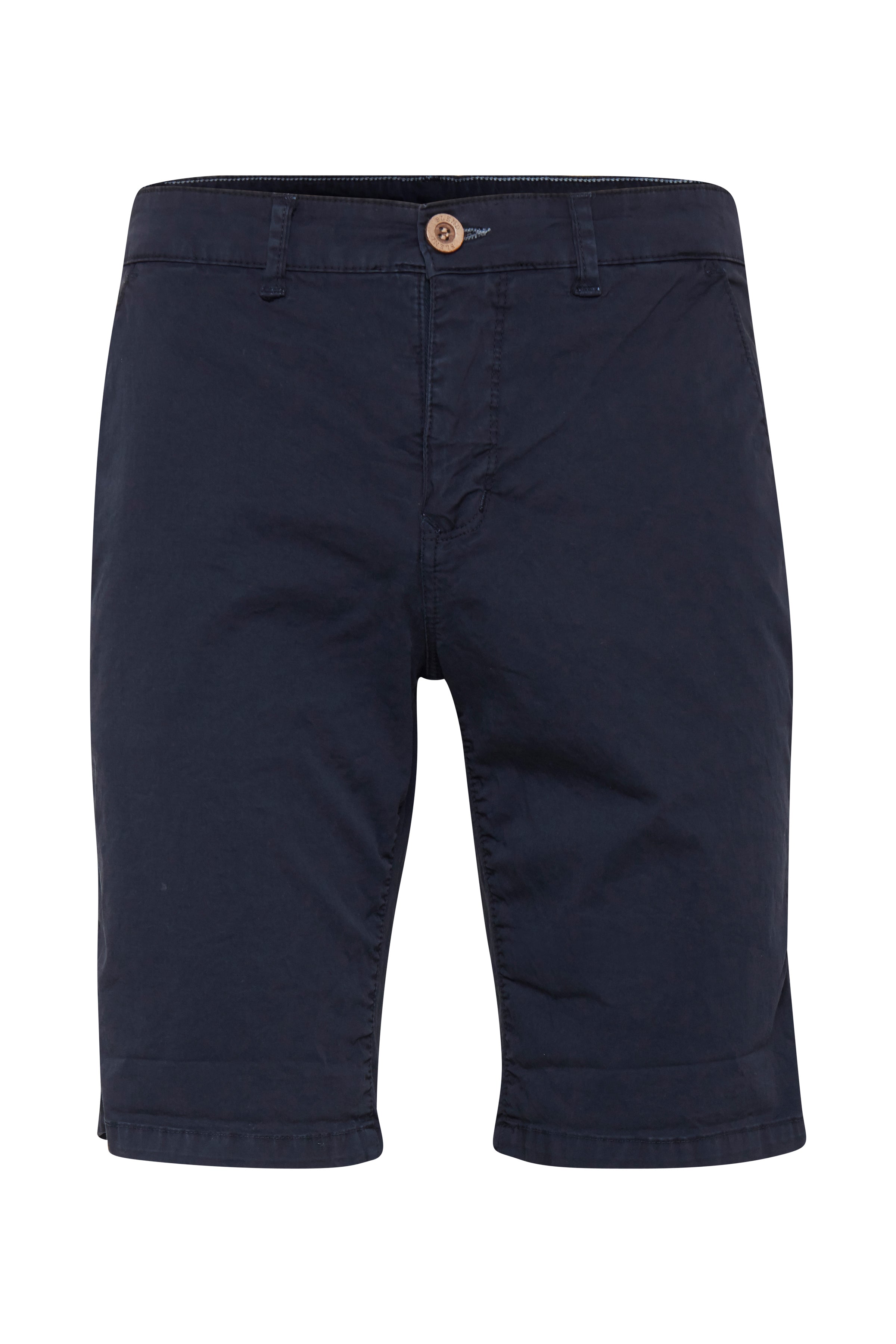 Cotton Blend Chino Shorts - Navy