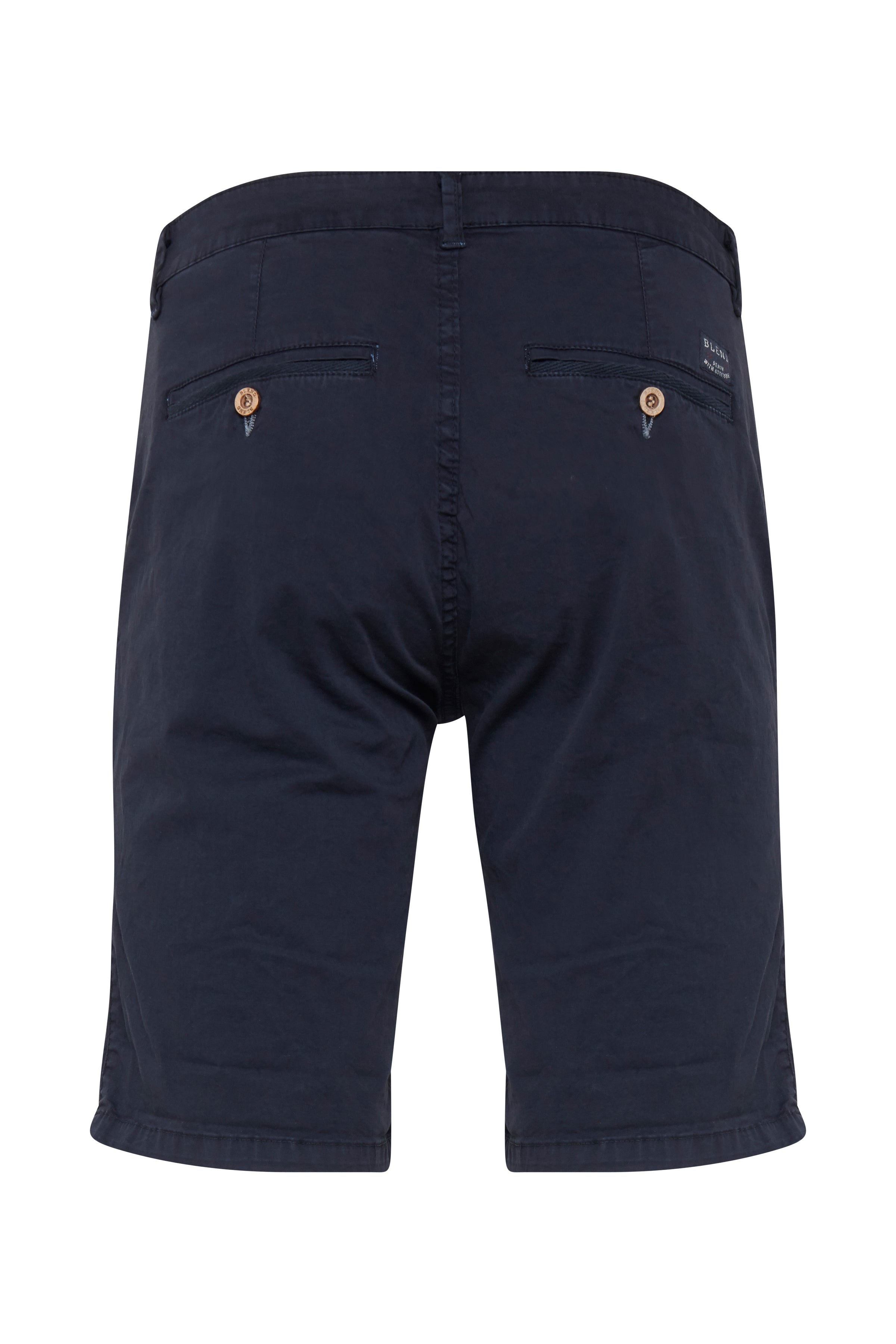 Cotton Blend Chino Shorts - Navy