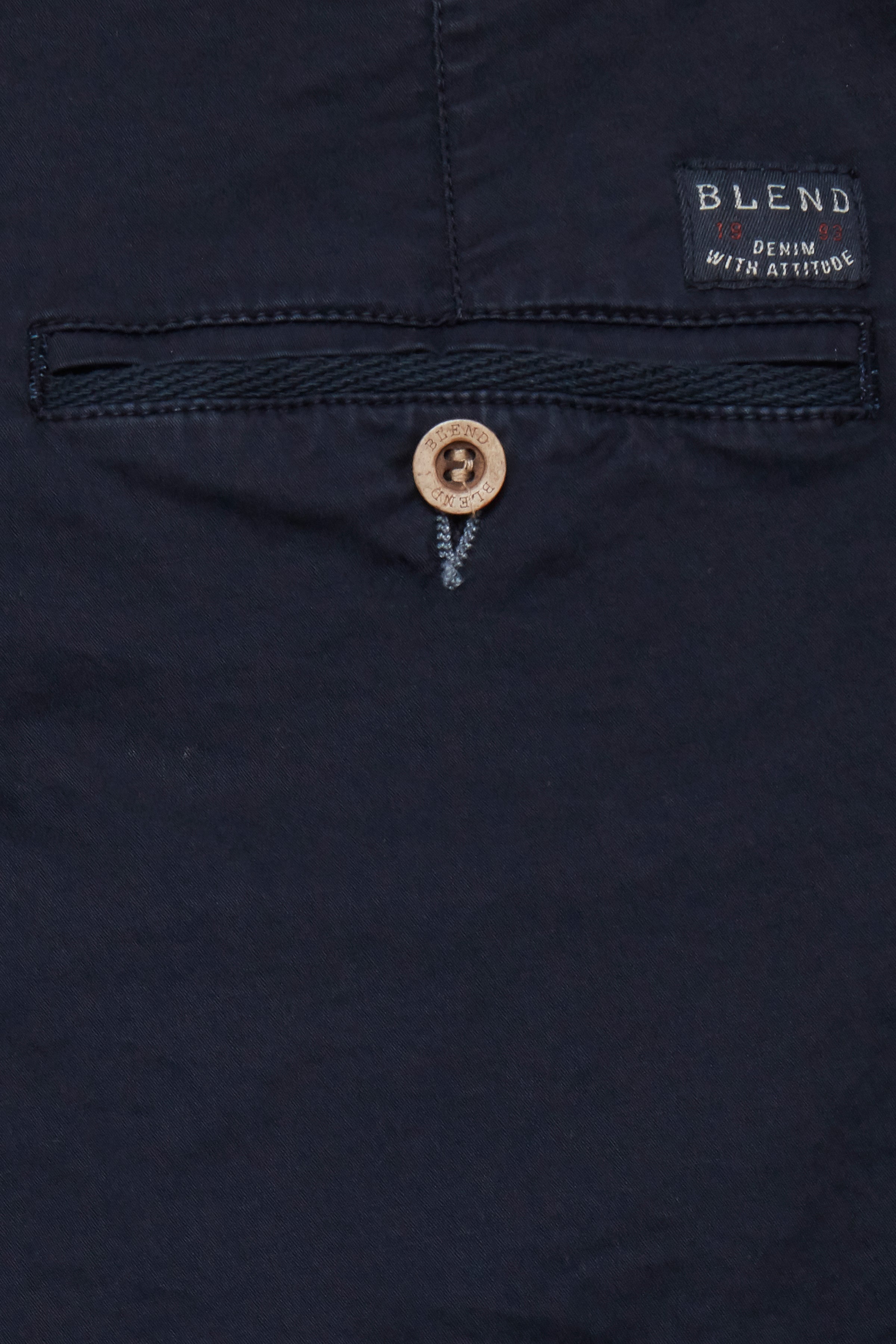Cotton Blend Chino Shorts - Navy
