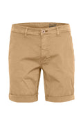 Cotton Blend Chino Shorts - Tan
