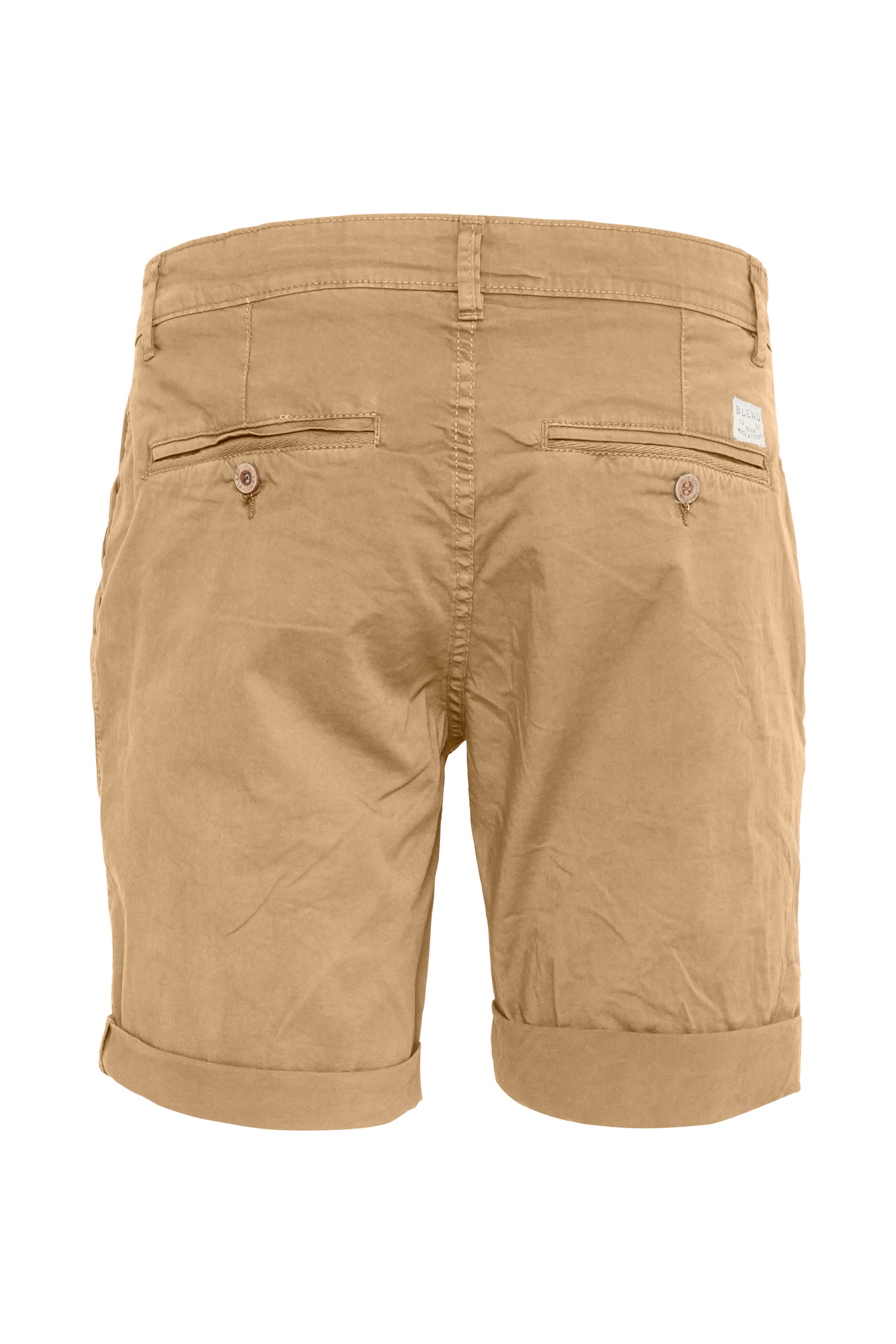 Cotton Blend Chino Shorts - Tan