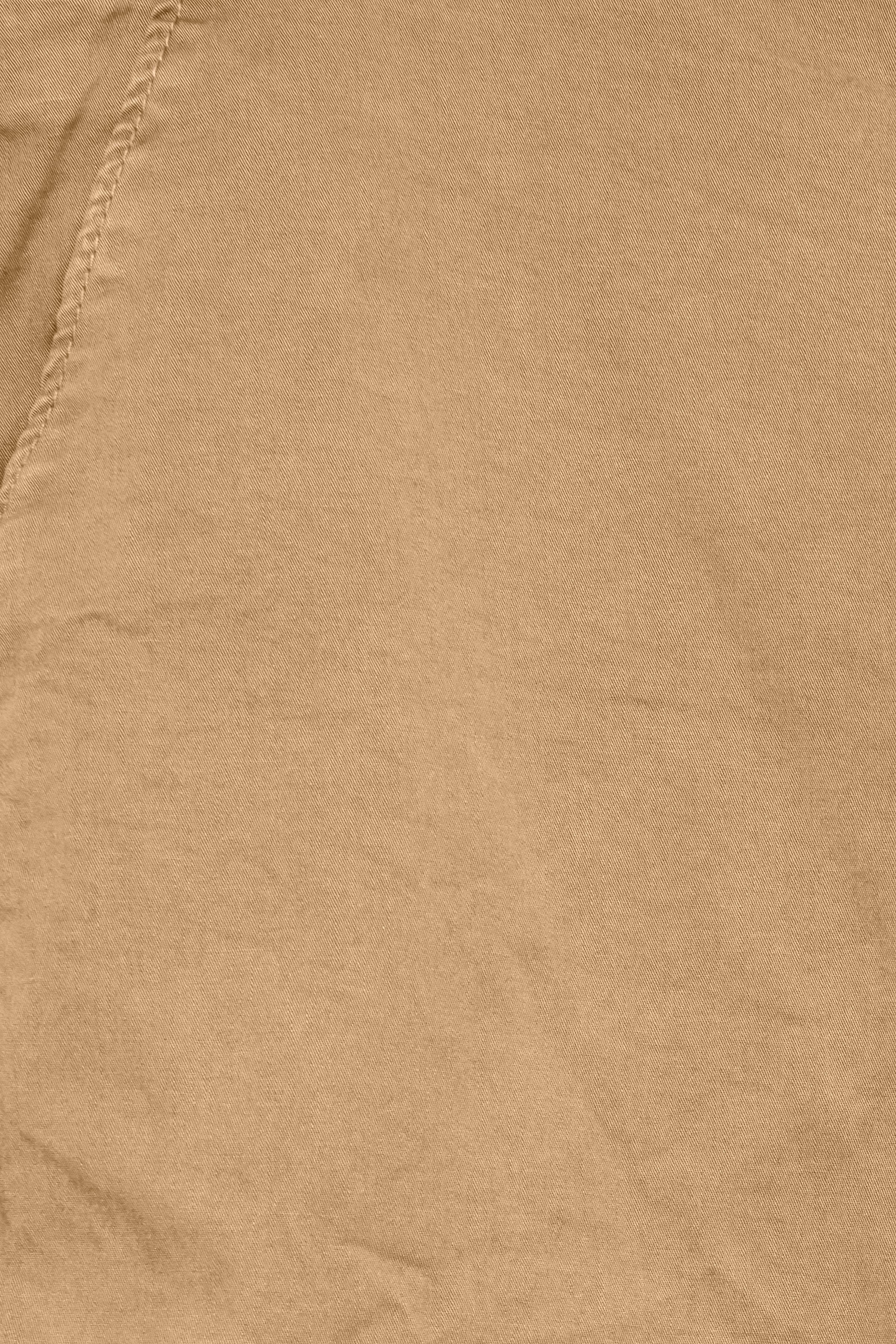 Cotton Blend Chino Shorts - Tan