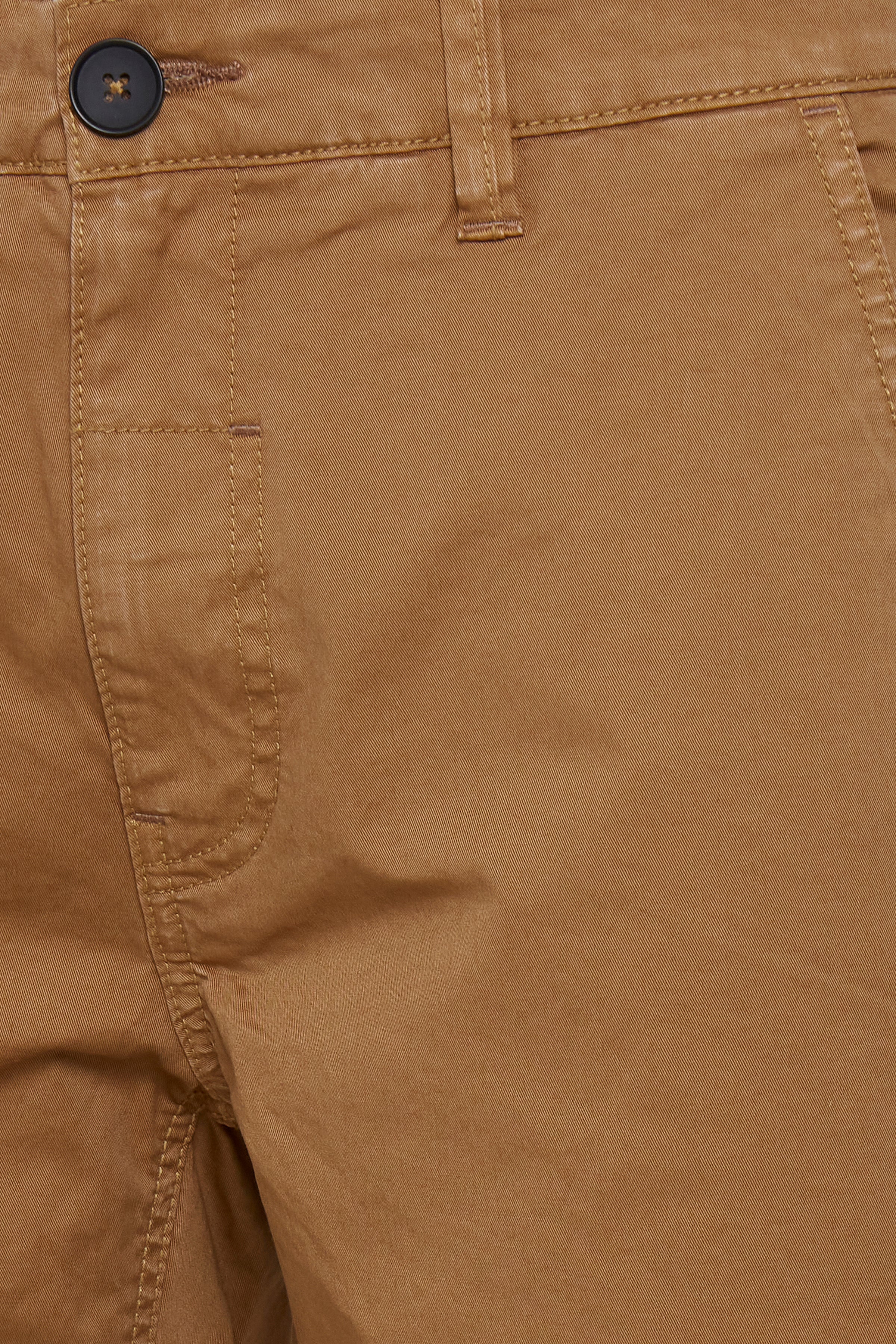 Cotton Blend Chino Shorts - Tabacco