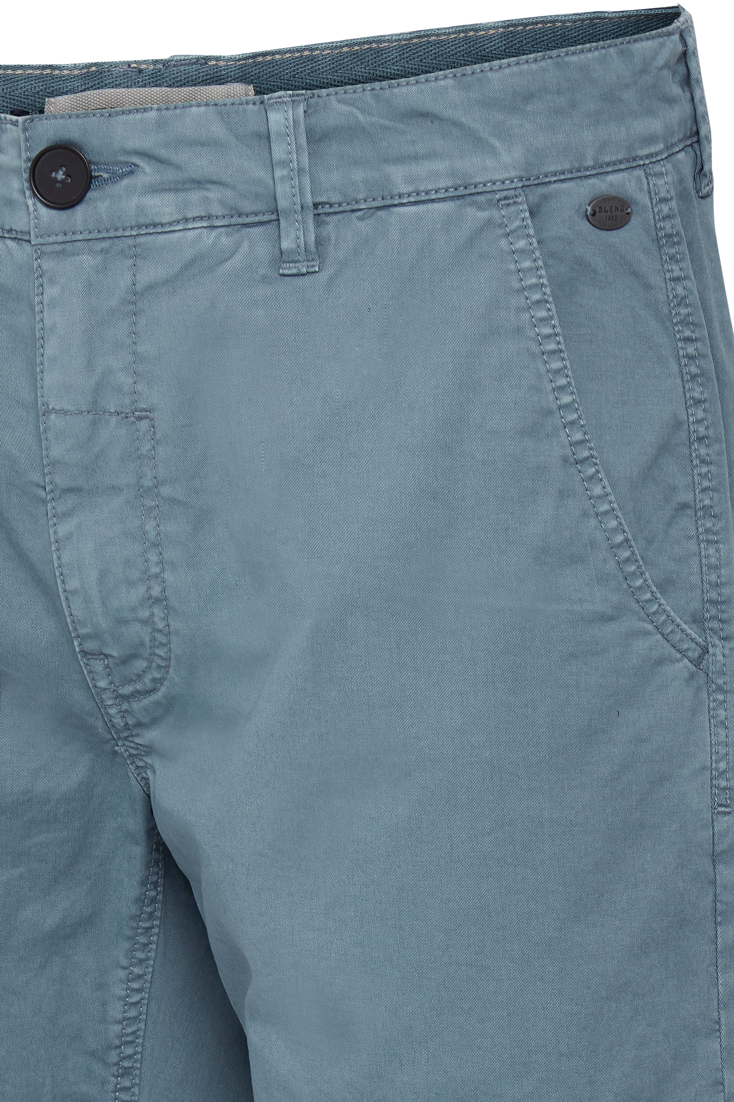 Cotton Blend Chino Shorts - Light Blue